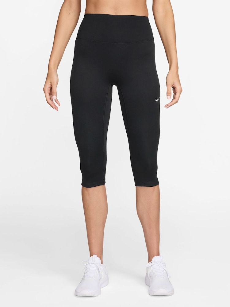 Nike Black One High Waisted Capri Leggings - Image 1 of 6