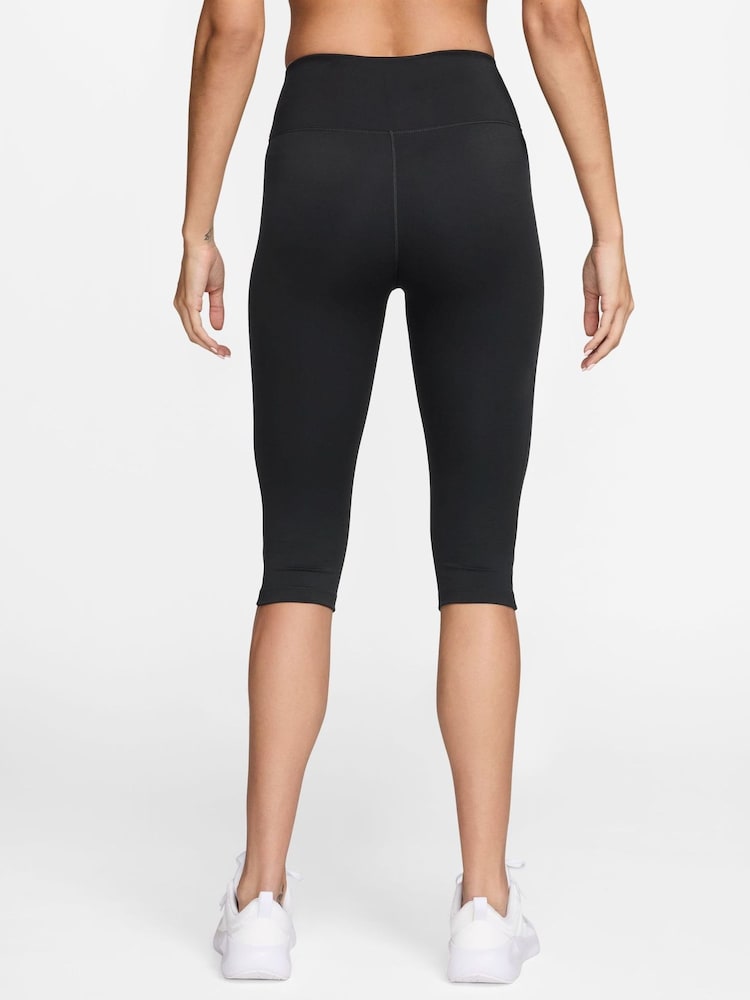 Nike Black One High Waisted Capri Leggings - Image 2 of 6