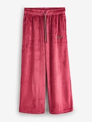 Nike Team Crimson Red High Rise Wide Leg Velour Joggers - Image 1 of 1