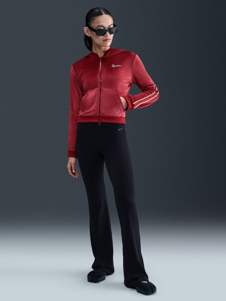 Nike Team Crimson Red Velour Full-Zip Hoodie - Image 1 of 5