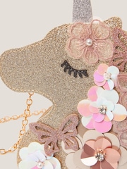 Monsoon Gold Ella Sequin Flower Unicorn Bag - Image 3 of 4