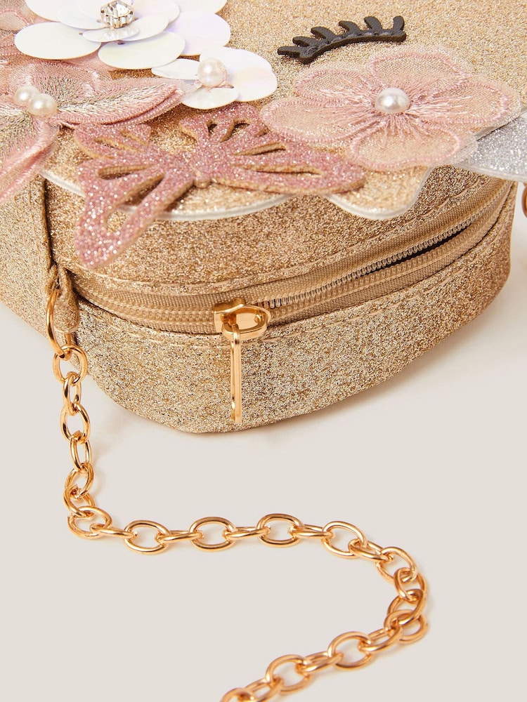Monsoon Gold Ella Sequin Flower Unicorn Bag - Image 4 of 4