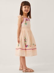 Monsoon Cream Floral Print Embroidered Sundress - Image 1 of 4