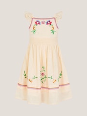 Monsoon Cream Floral Print Embroidered Sundress - Image 2 of 4