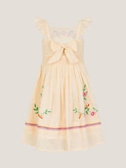 Monsoon Cream Floral Print Embroidered Sundress - Image 3 of 4