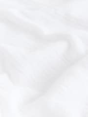 White Short Sleeve Notch Neck Shirred Bubblehem Top - Image 8 of 8