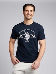 U.S. Polo Assn Blue Mens Graphic Print T-Shirt - Image 1 of 7