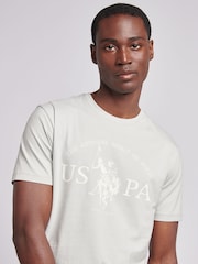 U.S. Polo Assn. Grey Mens Graphic Print 100% Cotton T-Shirt - Image 4 of 9