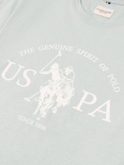 U.S. Polo Assn. Grey Mens Graphic Print 100% Cotton T-Shirt - Image 9 of 9