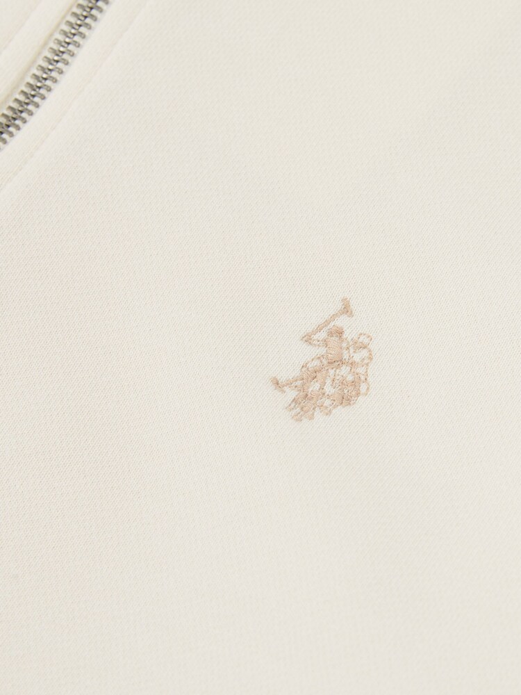 U.S. Polo Assn Cream Mens 1/4 Zip Sweatshirt - Image 8 of 8