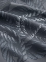 Grey Rope Print Twist Neck Long Sleeve Blouse - Image 7 of 7