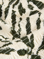 Animal Print Shirred Long Sleeve Slash Neck Top - Image 7 of 7