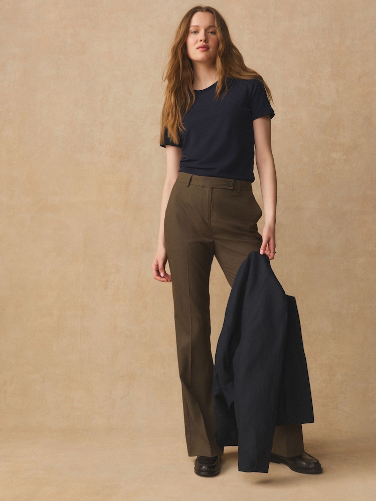 marine - Haut Col rond à manches courtes en crêpe - Image 2 sur 7