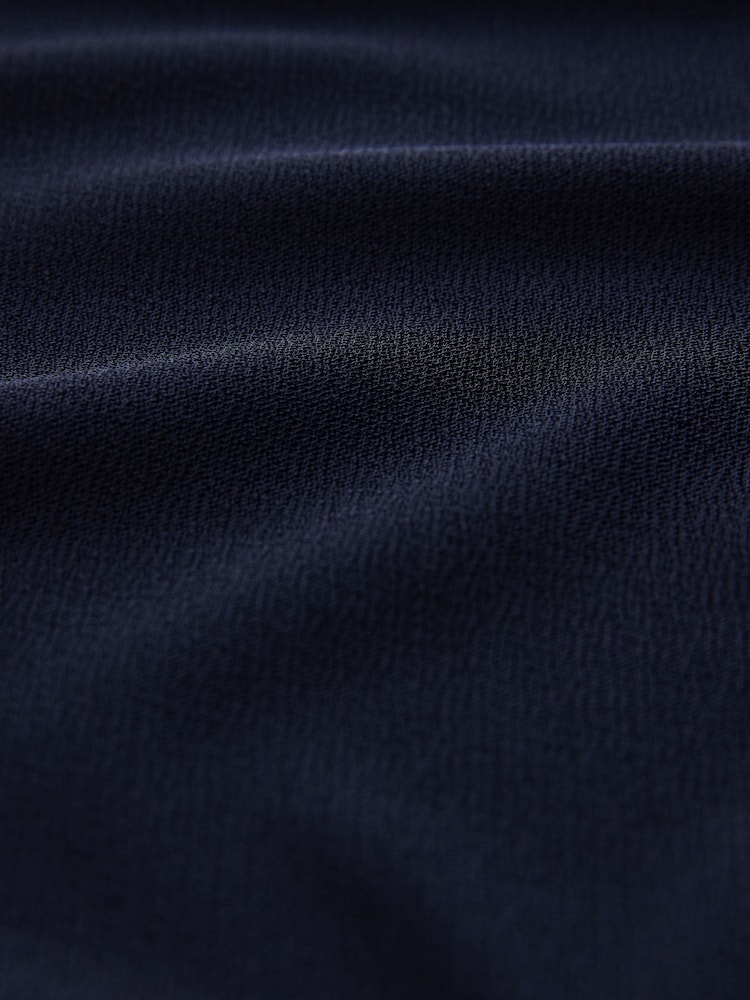 marine - Haut Col rond à manches courtes en crêpe - Image 7 sur 7