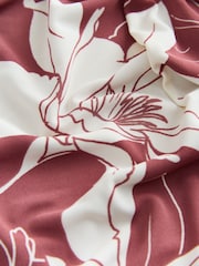 Rose à Imprimé Fleuri - Chemisier manches longues à col torsadé - Image 7 sur 7