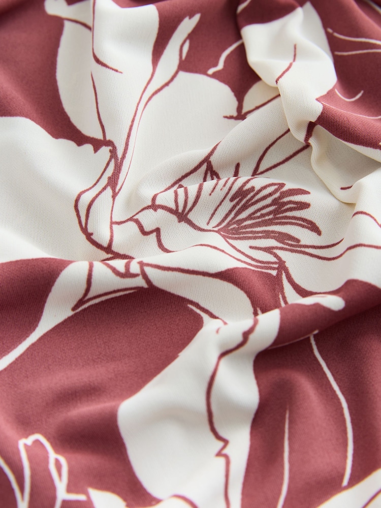 Rose à Imprimé Fleuri - Chemisier manches longues à col torsadé - Image 7 sur 7