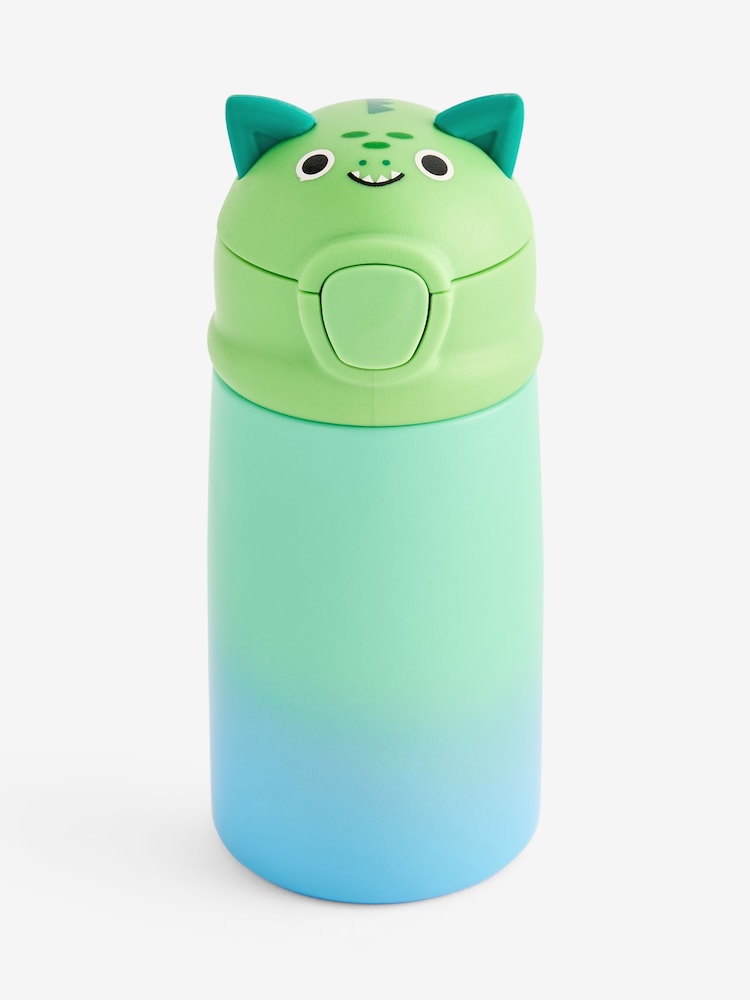 Blue/Green Cute Dragon 350ml Stainless Steel Water Bottle - Image 4 of 4