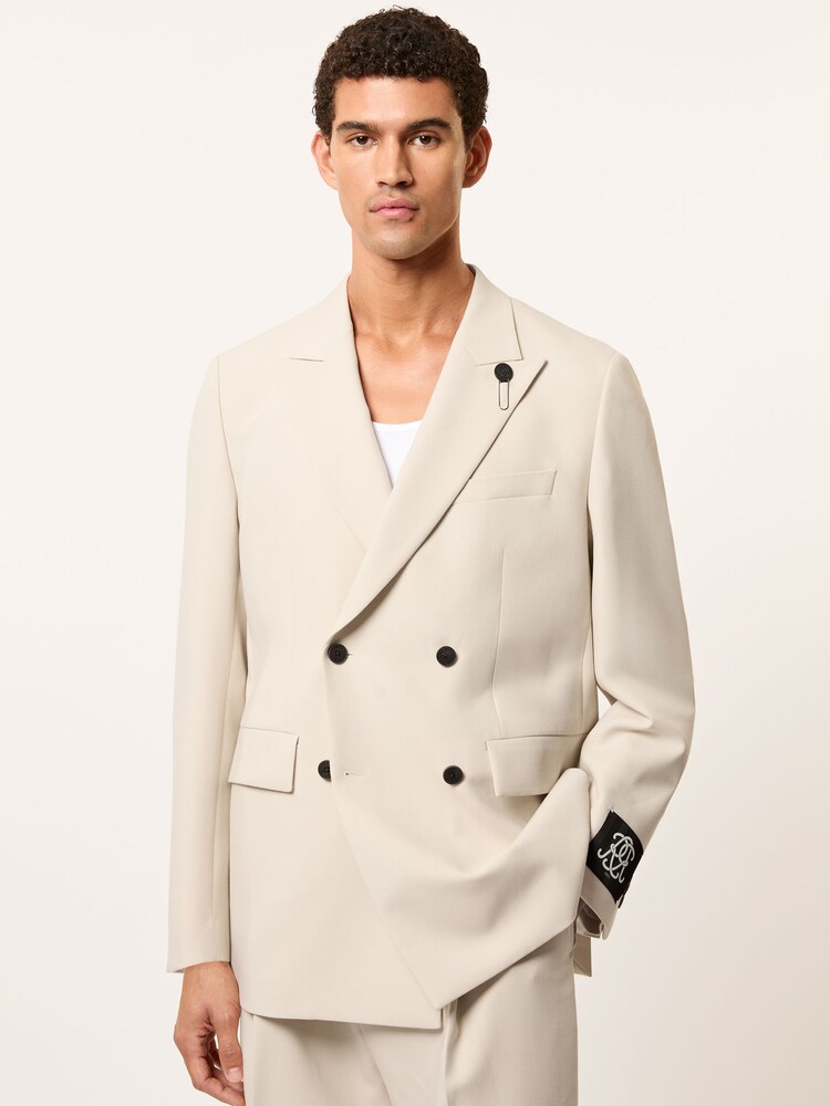 Reiss Stone Elder Monogram Relaxed Double-Breasted Blazer - Image 1 of 9