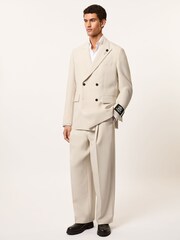 Reiss Stone Elder Monogram Relaxed Double-Breasted Blazer - Image 3 of 9