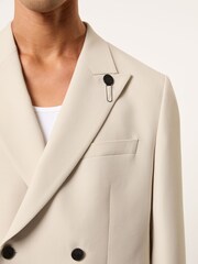 Reiss Stone Elder Monogram Relaxed Double-Breasted Blazer - Image 4 of 9