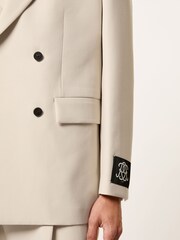 Reiss Stone Elder Monogram Relaxed Double-Breasted Blazer - Image 5 of 9