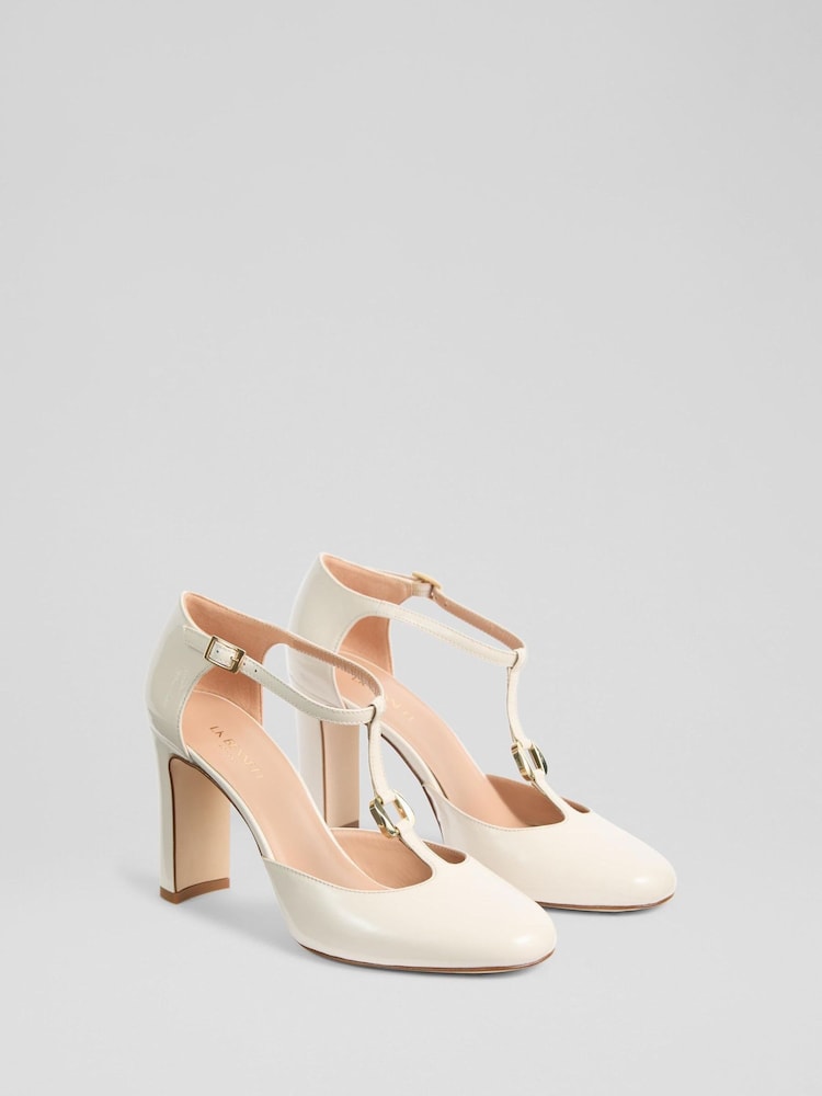 LK Bennett Almina Leather Oloid Maryjane Open Courts - Imagen 2 de 4