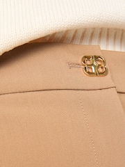 LK Bennett Brown Relaxed Julia Plain Polyester Wide Trousers - Image 3 of 3