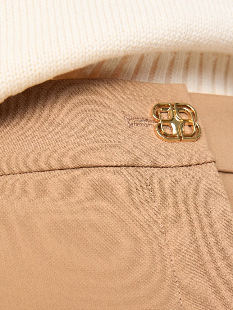 LK Bennett Brown Relaxed Julia Plain Polyester Wide Trousers - Image 3 of 3