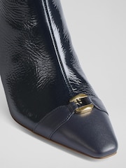 LK Bennett Blue Oloid Blue Patent Leather Ankle Boots - Image 4 of 4