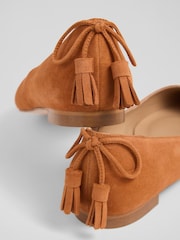 LK Bennett Brown Essie Tassel Point Flats - Image 4 of 4