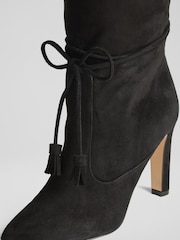 LK Bennett Black Eliza Tassel Ruched Leather Ankle Boots - Image 4 of 4