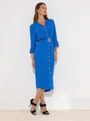 Star by Julien MacDonald Blue Buckle Detail Shirt Dress - Image 2 of 6