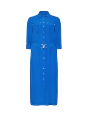 Star by Julien MacDonald Blue Buckle Detail Shirt Dress - Image 6 of 6
