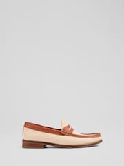 LK Bennett Natural Solaris Leather Penny Slot Tuxe Loafers - Image 1 of 4
