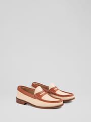 LK Bennett Natural Solaris Leather Penny Slot Tuxe Loafers - Image 2 of 4