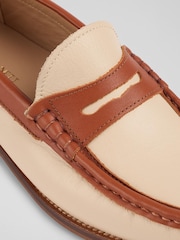 LK Bennett Natural Solaris Leather Penny Slot Tuxe Loafers - Image 4 of 4