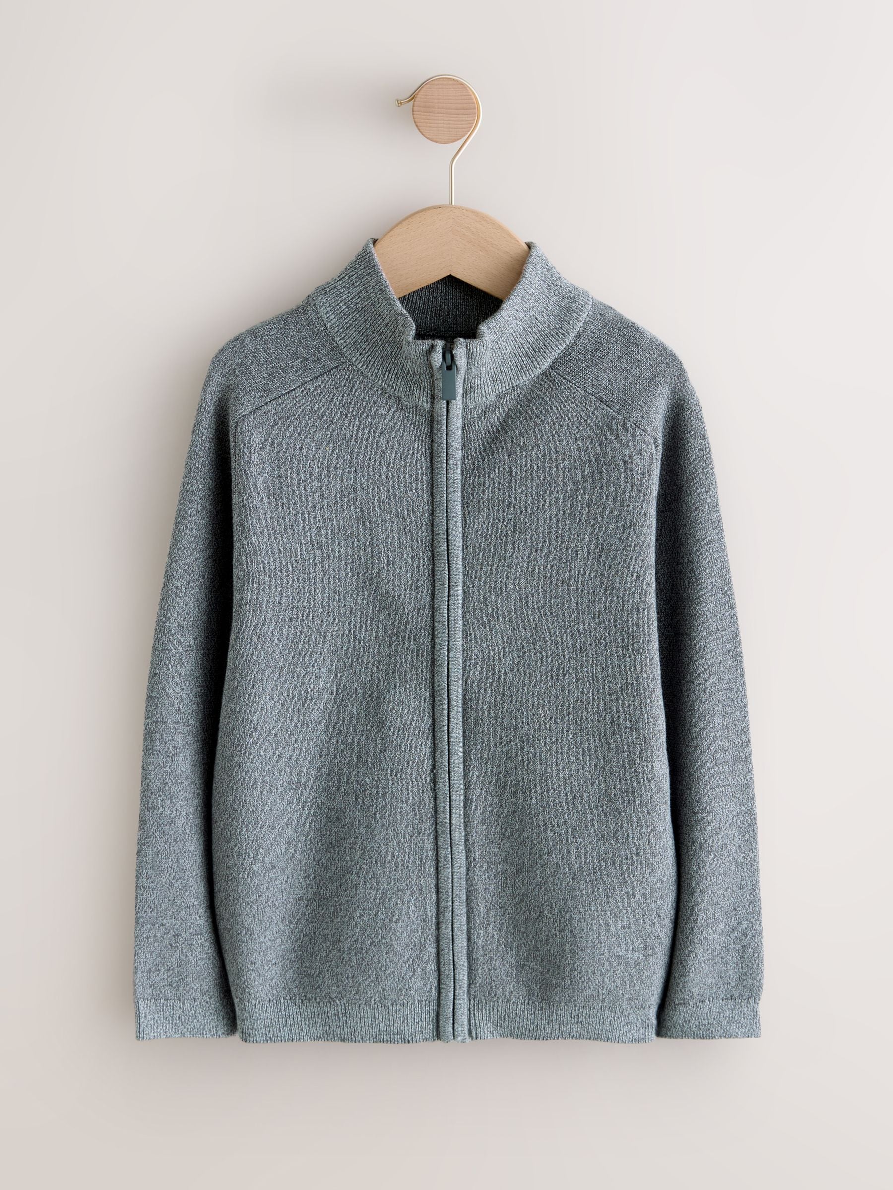 Signore ZIP KNIT CARDIGAN MOKU GRAY Sサイズ Brushed Zip-Up 