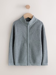 Charcoal Grey Twist Zip Through Knitted Cardigan (3-16yrs) - Image 1 of 4