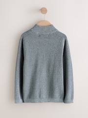 Charcoal Grey Twist Zip Through Knitted Cardigan (3-16yrs) - Image 2 of 4