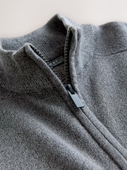 Charcoal Grey Twist Zip Through Knitted Cardigan (3-16yrs) - Image 3 of 4
