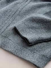 Charcoal Grey Twist Zip Through Knitted Cardigan (3-16yrs) - Image 4 of 4