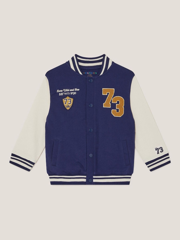 Monsoon Blue Varsity Bomber Jacket - Image 1 of 3