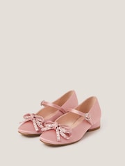 Monsoon Pink Diamante Bow Ballet Heels - Image 1 of 3