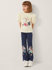 Monsoon Blue Unicorn Sequin Flare Leggings - Image 1 of 1