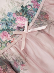 Monsoon Pink Baby Charlotte Floral Print Tulle Dress - Image 3 of 3