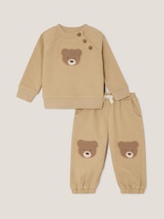 Monsoon Brown Benny Bear Sweatshirt & Joggers Set - Image 1 of 1