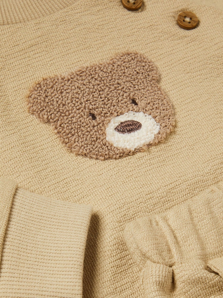 Monsoon Brown Benny Bear Sweatshirt & Joggers Set - Image 3 of 3