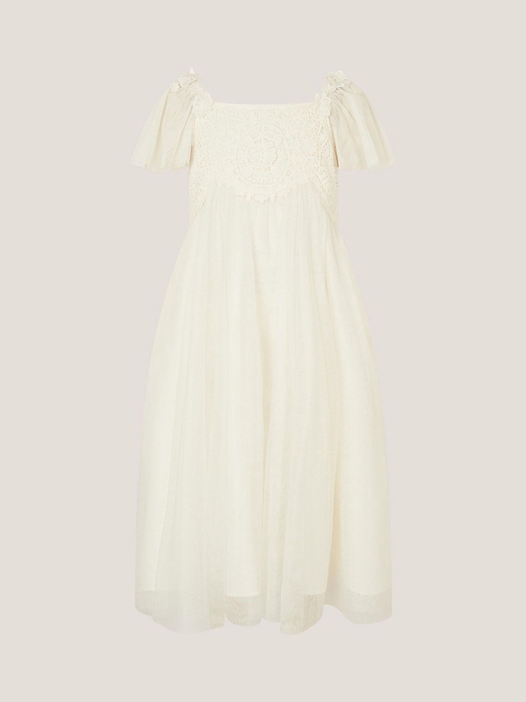 Monsoon Natural Starla Lace Tulle Dress - Image 1 of 1