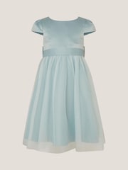 Monsoon Green Satin Bridesmaid Dress - Image 1 of 1