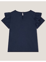 Monsoon Blue Floral Print Cowboy Boot Embroidered T-Shirt - Image 3 of 5